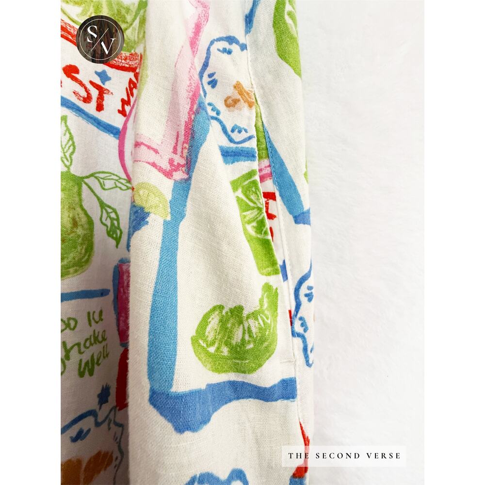 NEW CYNTHIA ROWLEY Girls Just Want To Have Brunch Mini Woven Linen Dress Large - Picture 5 of 11